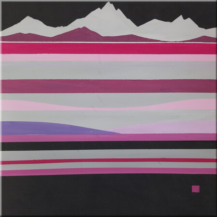 Voralpenlandschaft in pink