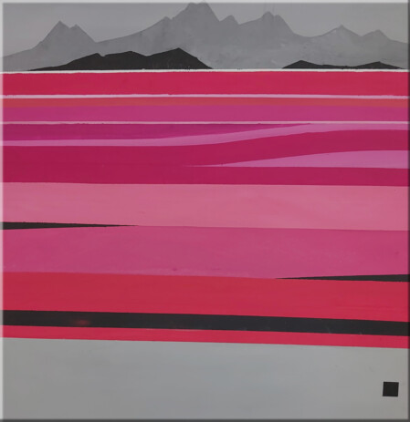 Voralpenlandschaft in rot