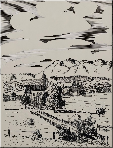 Wilparting - Tuschezeichnung