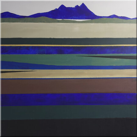 Voralpenlandschaft in blau