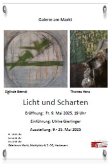 zur Ausstellung Licht und Scharten Siglinde Berndt und Thomas Hans vom 09. bis 25. Mai